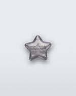 Front view of a silver star shoe charm