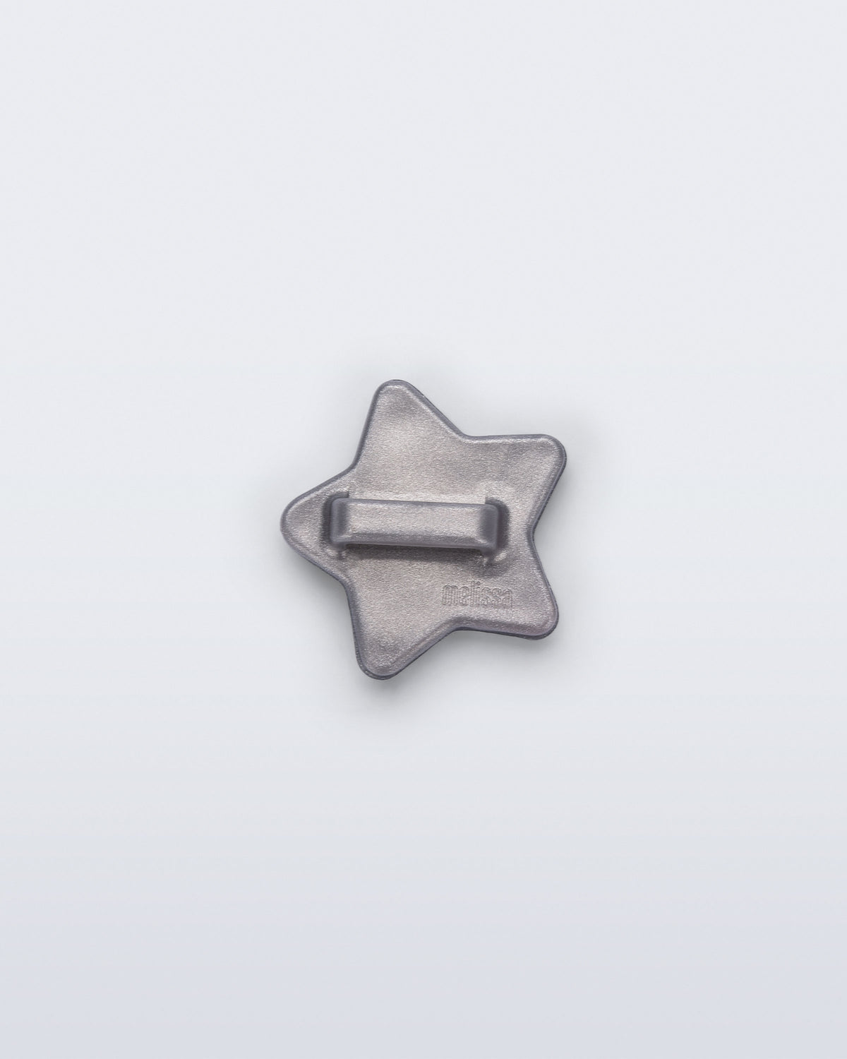 Back view of a silver star shoe charm