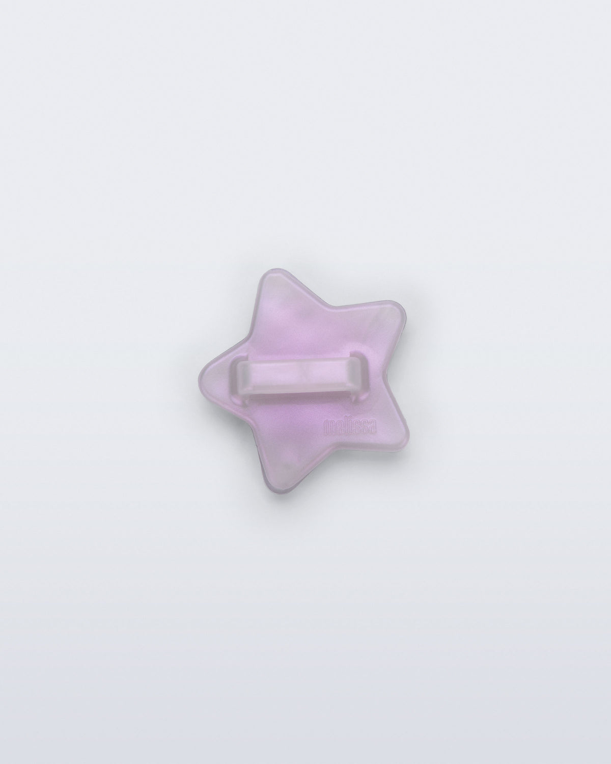 Back view of a pearly lilac star shoe charm