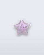 Front view of a pearly lilac star shoe charm