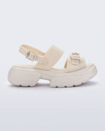 Side view of a beige Push platform Sandal