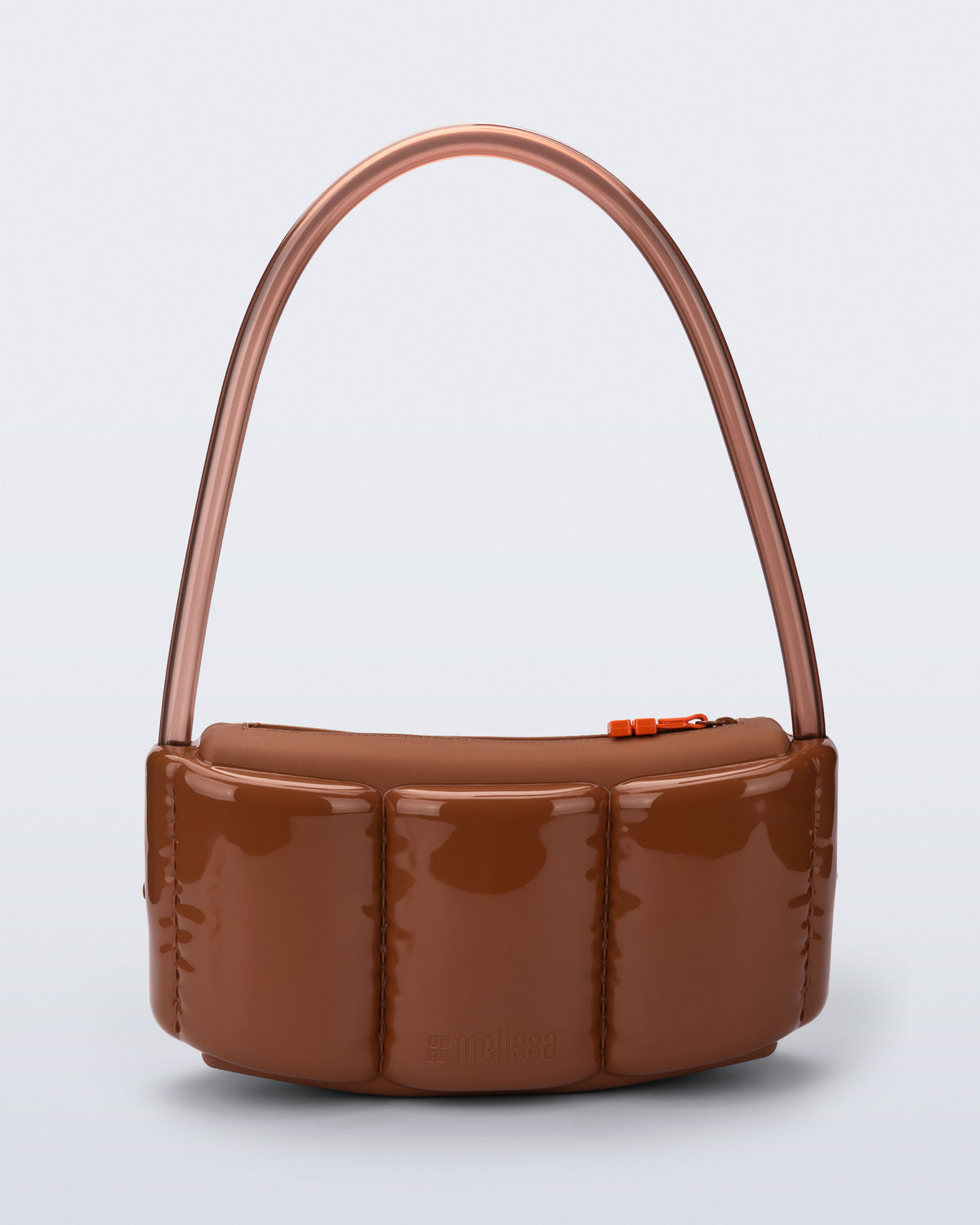 Front view of a brown Airflow bag with shoulder strap