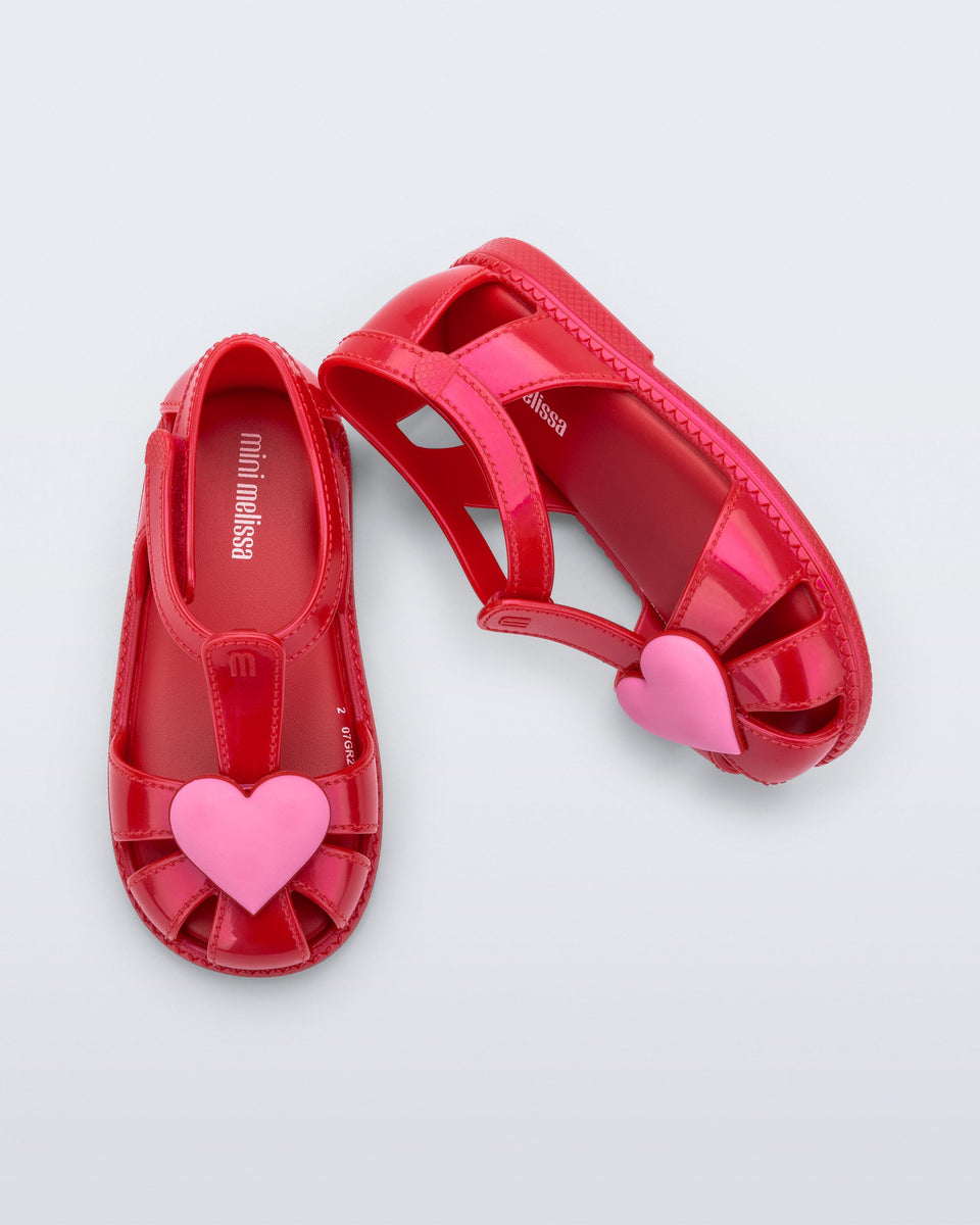 Hip Heart Ballerina Flat in Red for Babies | Mini Melissa Shoes US