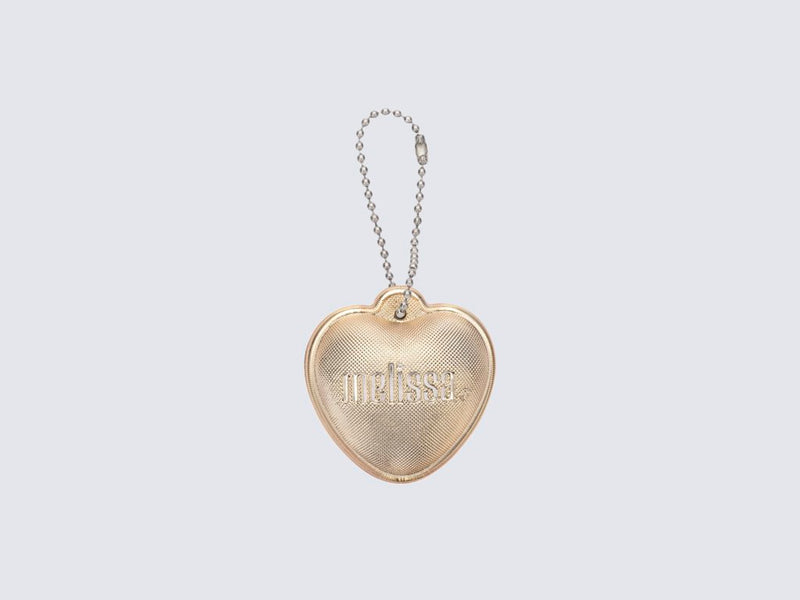 Small gold heart keychain with Melissa logo