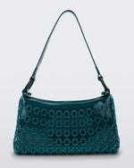 Front view of a green Hoop bag with short shoulder strap