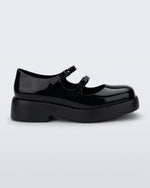 Side view of a black Farah Low Mary jane loafer