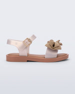Side view of a pearly beige Mar Sweet kids sandal