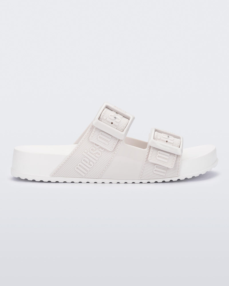 Side view of a white Cozy M Love adult slide
