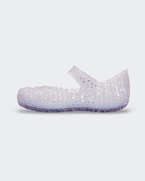 Inside view of a Mini Melissa Campana ballet flat in clear