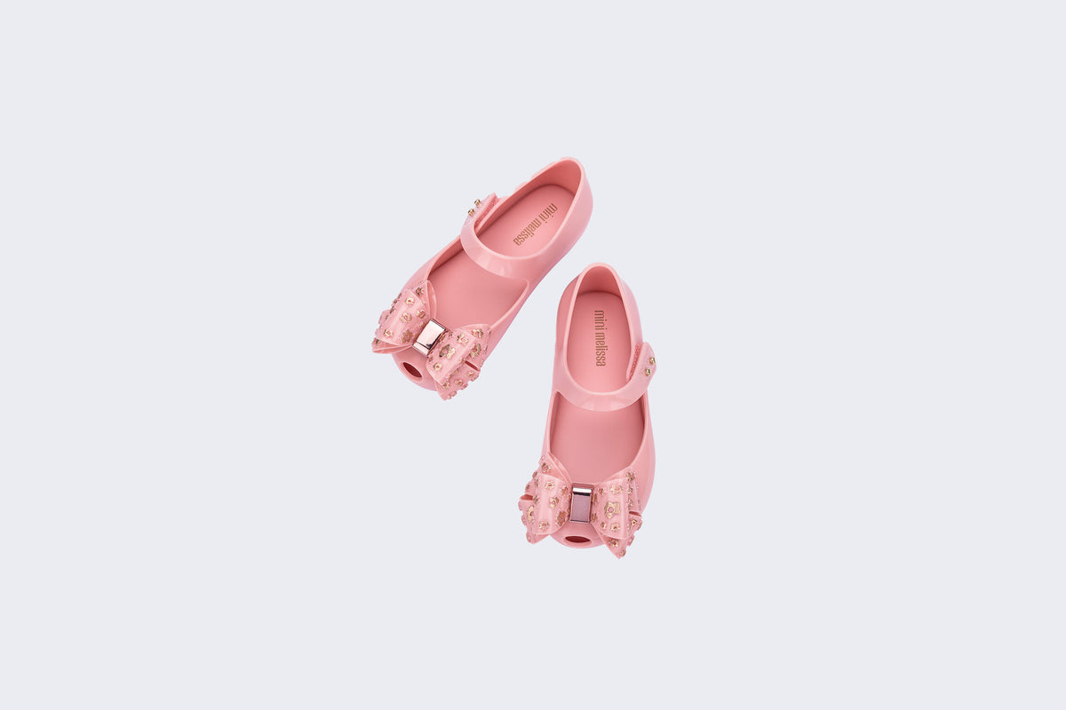 Top view of a pair of pink Ultragirl Sweet X baby flats