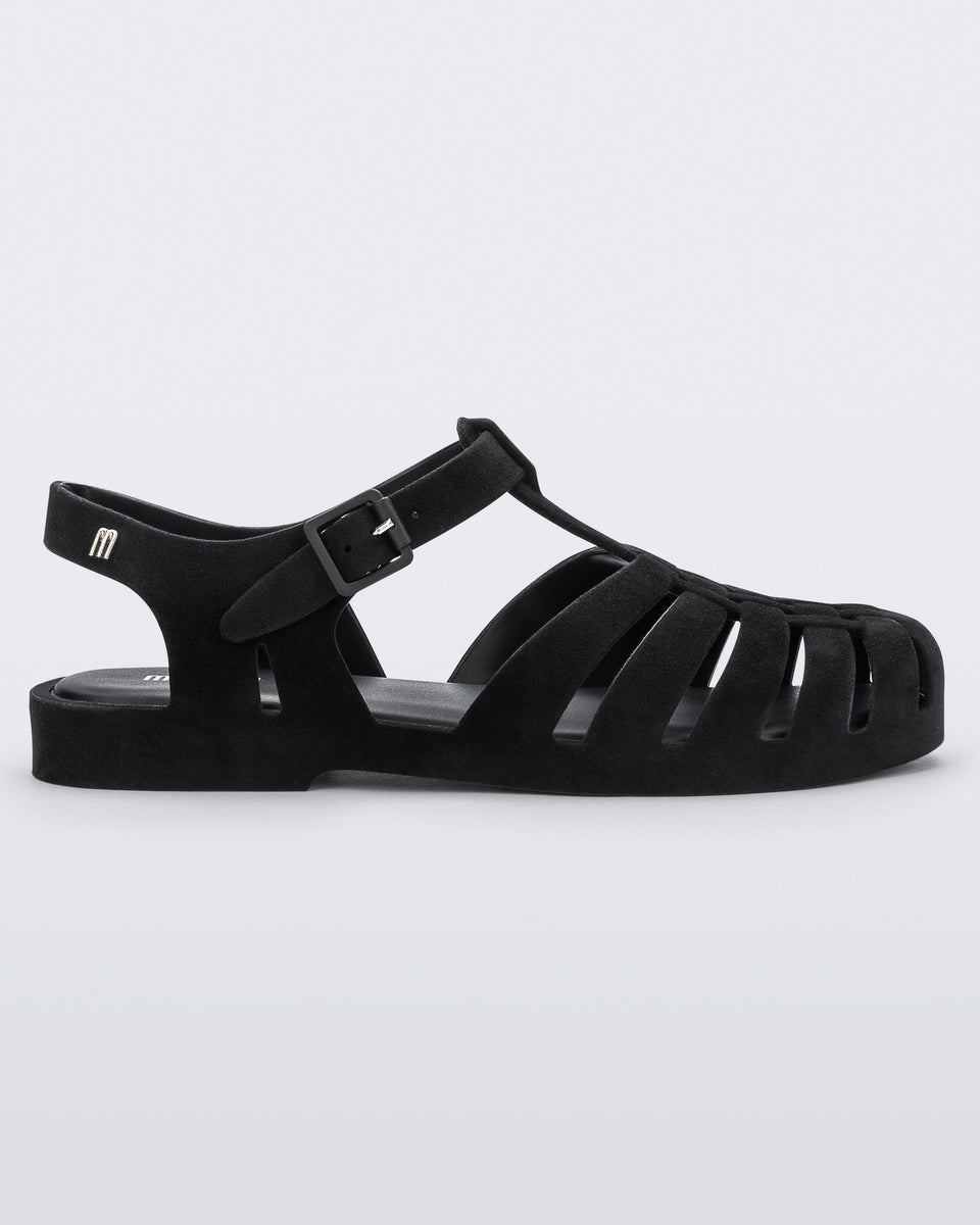 Possession Velvet Sandal in Black Flocked | Melissa Shoes US