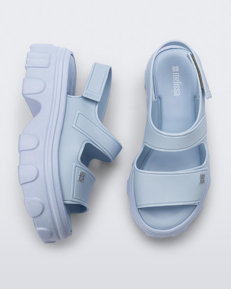 Top and side view of a pair of Ella Move platform sandals.