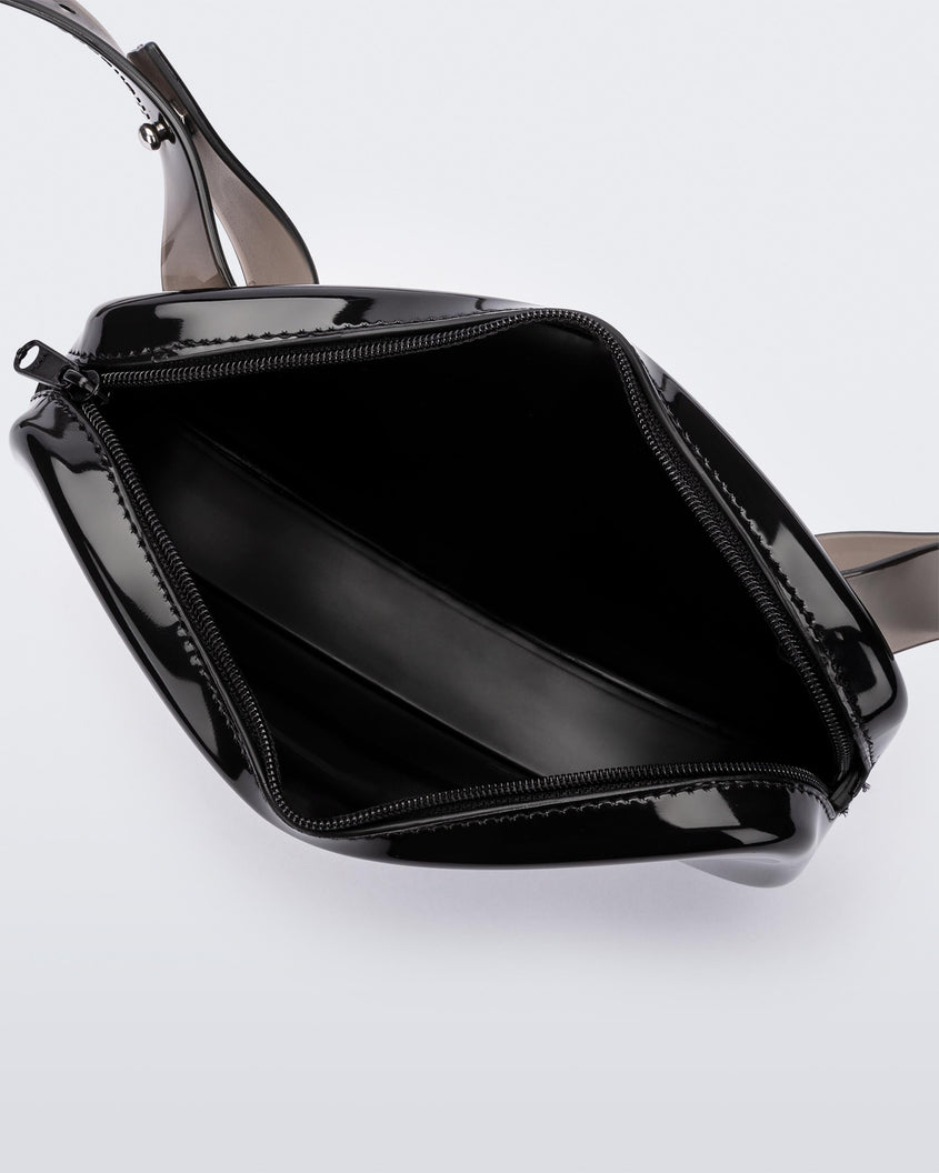 Top view of the black Melissa Go Easy Bag with strap