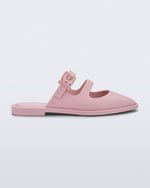 Side view of a matte pink Anastasia slide