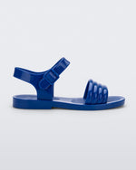 Side view of a blue Mar Wave kids sandals.