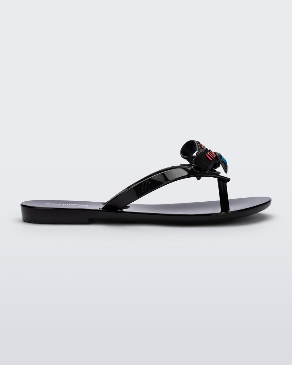 Harmonic M Lover Flip Flop in Black for Kids | Mini Melissa Shoes US