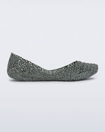 Side view of a green glitter Campana flat