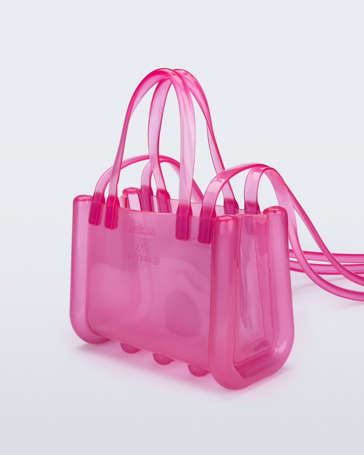 Back view of the pink Small Jelly Shopper x Telfar bag