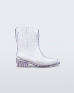 Side view of a clear Texas kids boot