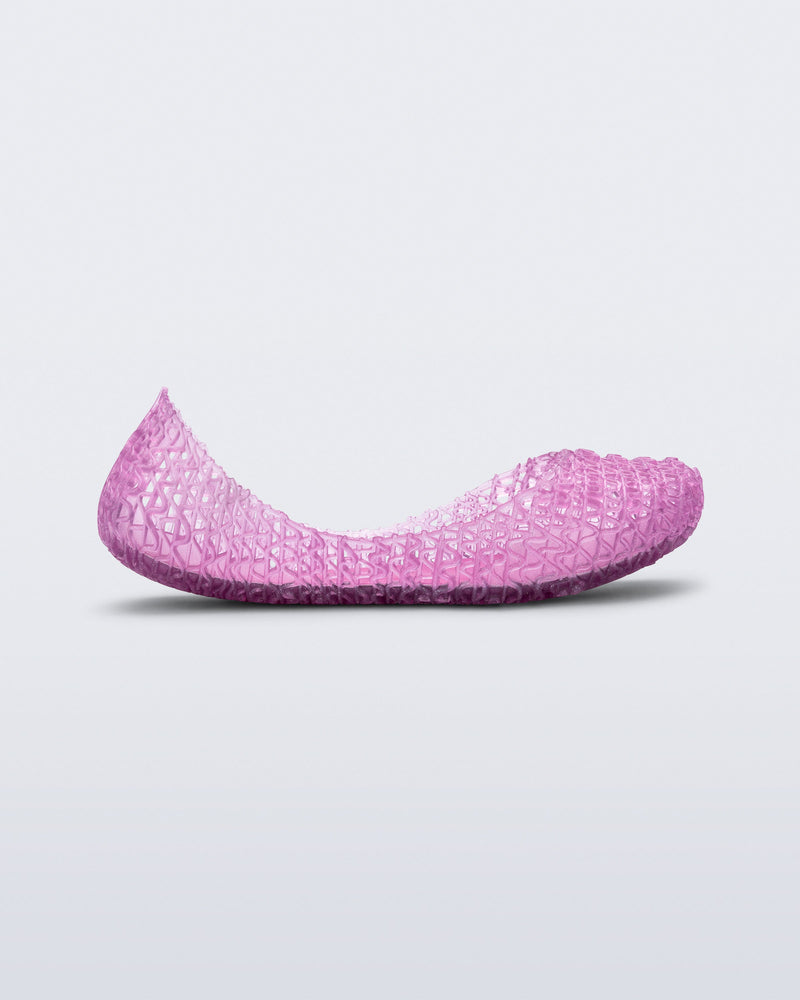 Side view of pearly pink Campana kids ballerina