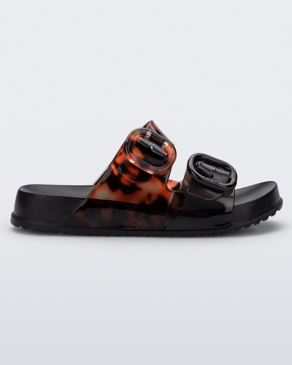 Cozy Slide in Black Tortoiseshell for Kids | Mini Melissa Shoes US