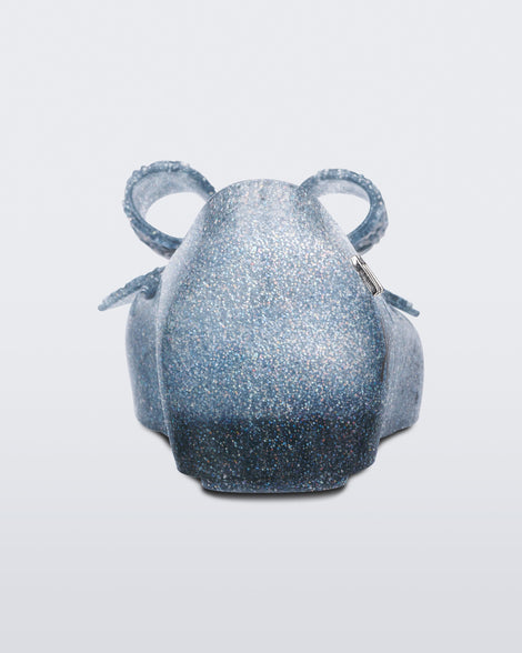 Back view of a blue/glitter kids Ultragirl Frozen flat.