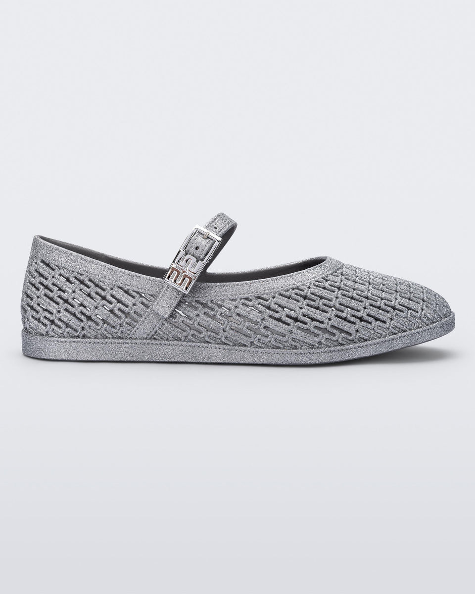 Harper Flat in Glitter Silver | Melissa Shoes US