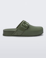 Side view of a green Cozy Clog