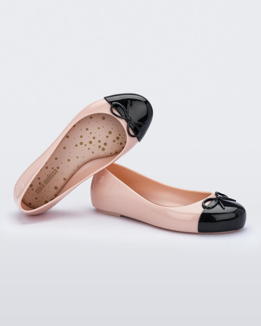 Mini Melissa Sweet Love Cap Toe Glitter Rose/Black Product Image 2