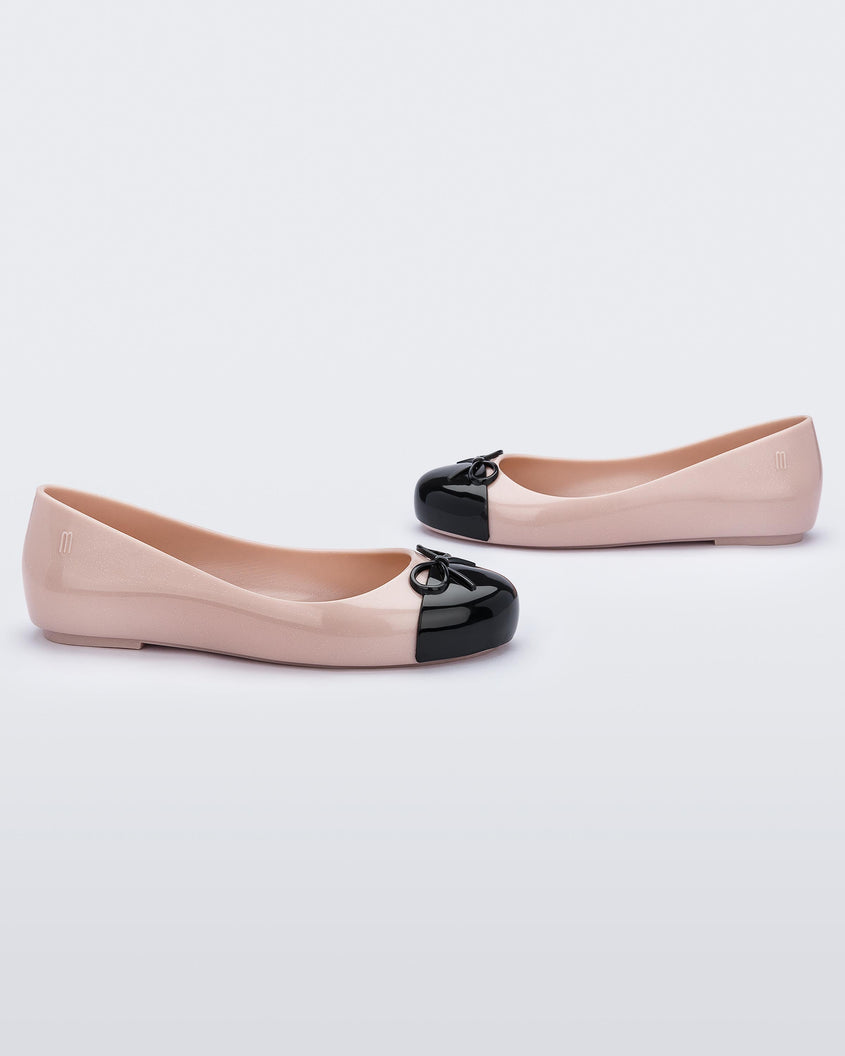 Mini Melissa Sweet Love Cap Toe Glitter Rose/Black Product Image 3