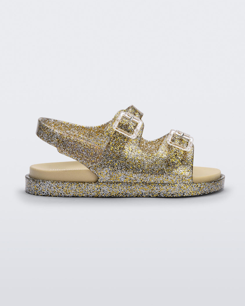 Mini Melissa Wide Sandal Clear Glitter/Gold Product Image 1