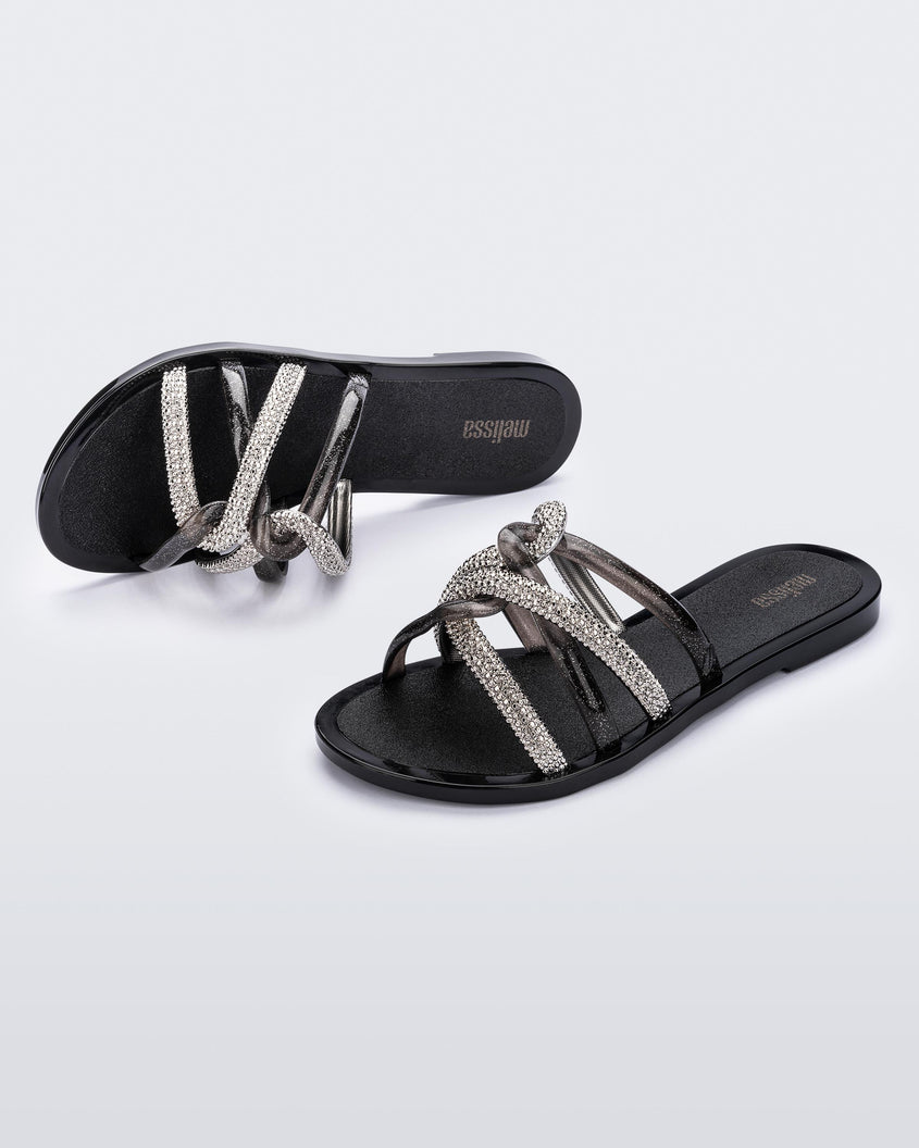Melissa Shiny Slide Black/Silver Product Image 5