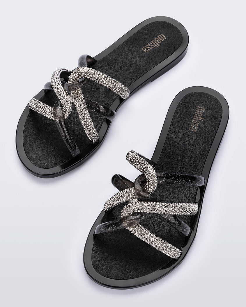 Melissa Shiny Slide Black/Silver Product Image 3