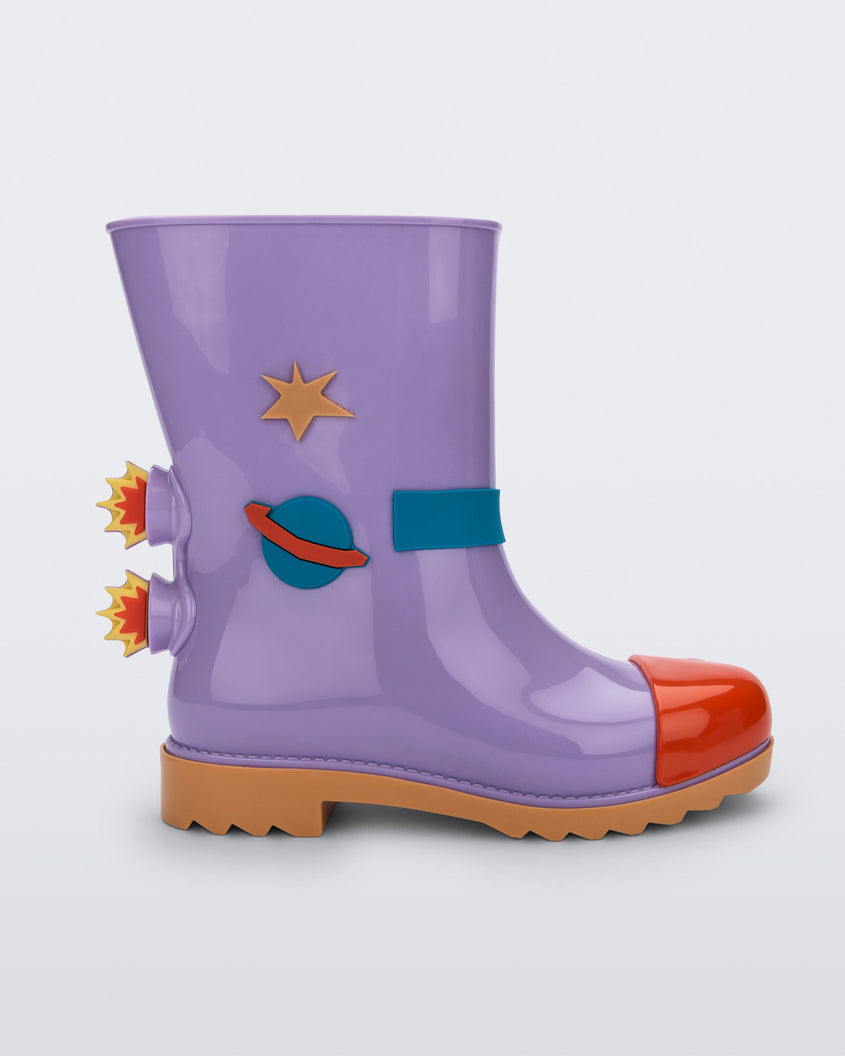 Mini Melissa Rain Boot Carmel/Lilac/Red Product Image 1