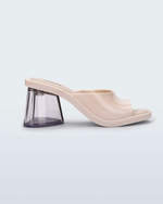Side view of a beige Candy heel