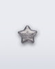 Front view of a silver star shoe charm