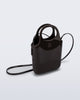 Angled view of a brown Ultra Bag with handle and strap