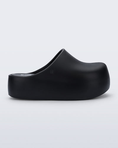 Side view of a black Free Clog Up Platform 