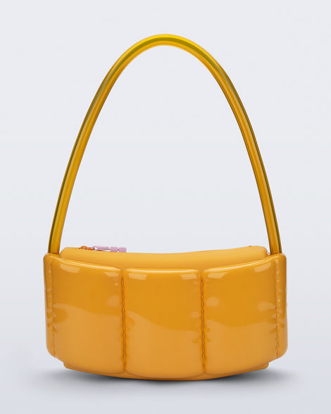 Back view of a yellow Airflow bag with shoulder strap
