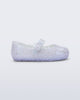 Side view of a pearly blue Pollen baby flat