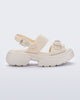Side view of a beige Push platform Sandal 