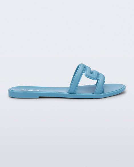 Side view of a blue M Slide