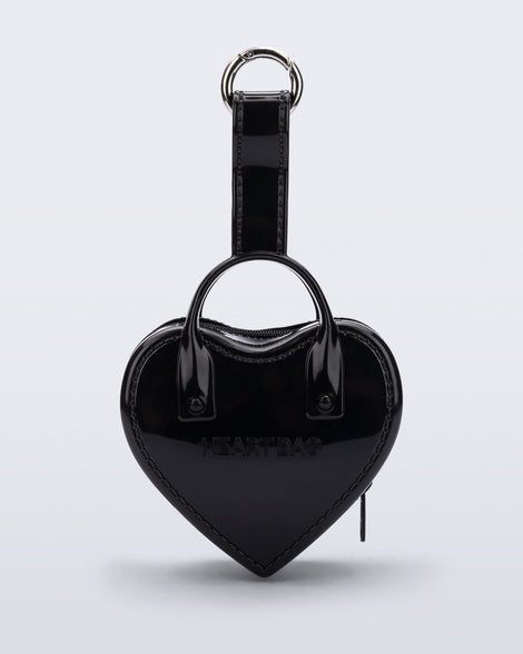 Back view of a black Heartbeat Pocket bag charm
