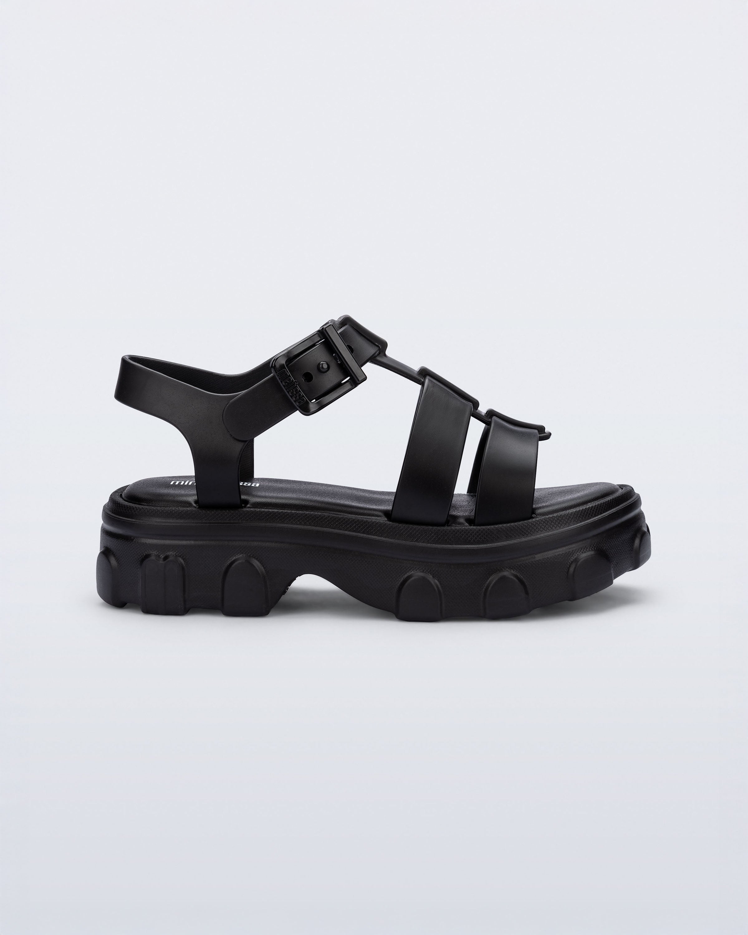 Harmonic Petals Flip Flop in Black/Beige for Kids | Mini Melissa