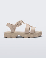 Side view of a beige Ella sandal