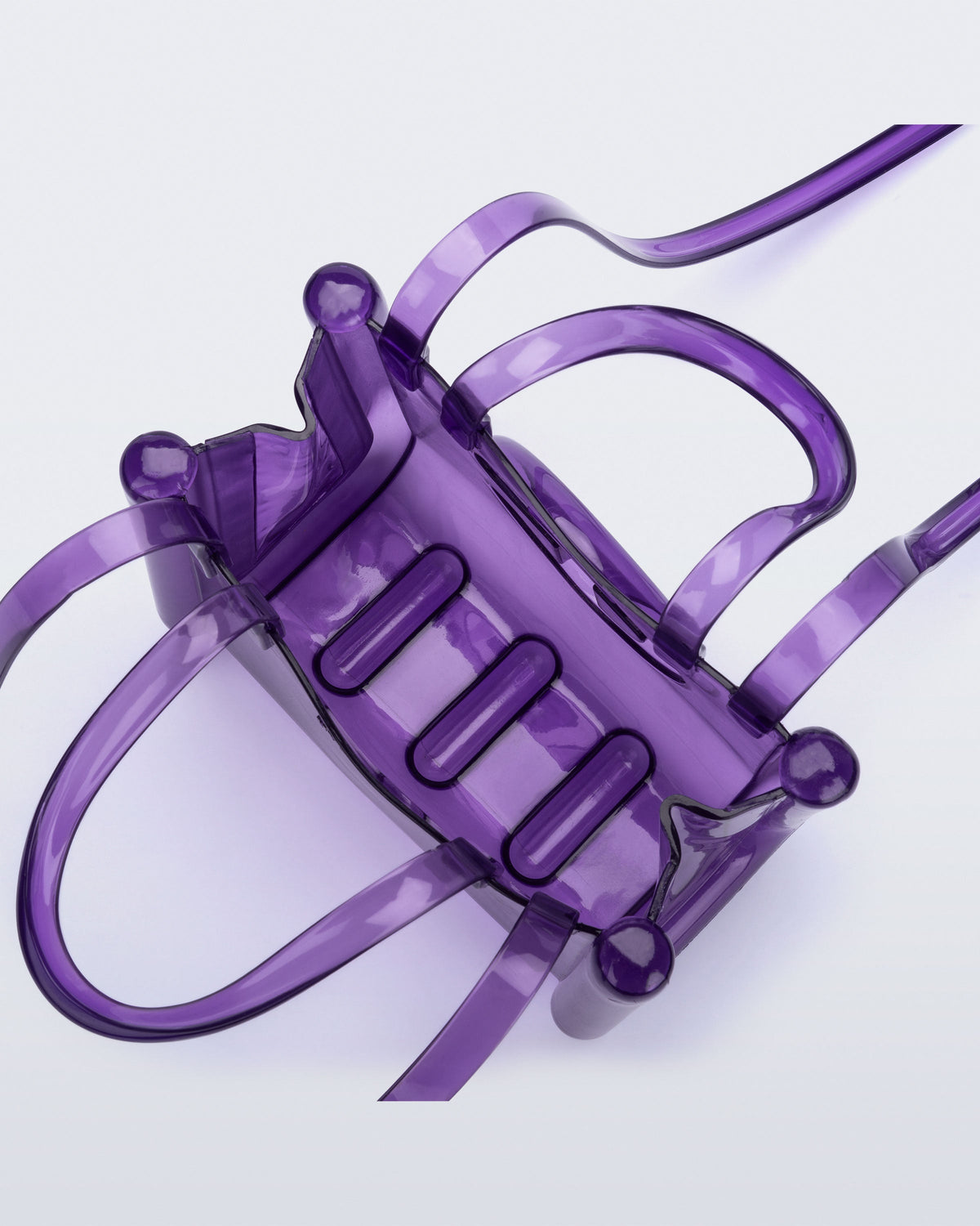 Top view of the purple Small Jelly Shopper x Telfar bag