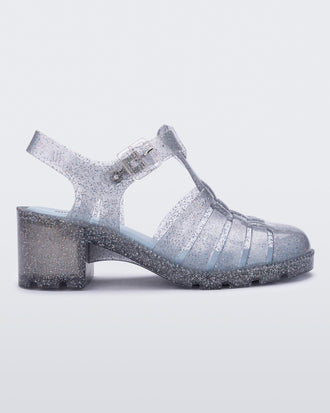 Product element, title Possession Heel in Glitter Clear
 price $99.00