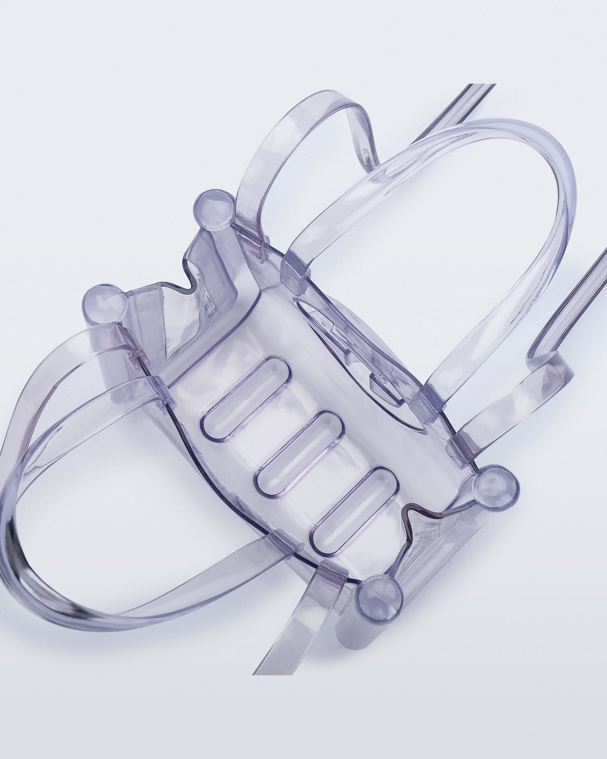 Top view of the clear Small Jelly Shopper x Telfar bag