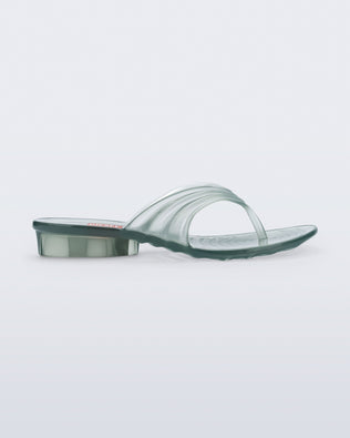 Product element, title Quantum Flip Flop in Transparent Green
 price $149.00
