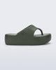 Side view of a green Free Platform Thong flip flop
